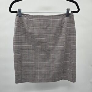 Casual Corner Annex Petites Women's Skirt Size 8 Black/Pink Plaid Vintage